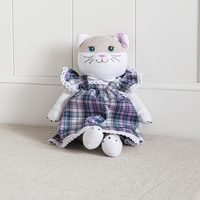 Мягкая льняная игрушка Кошечка в плат...
