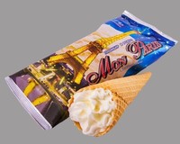 Мороженое в хрустящем вафельном рожке