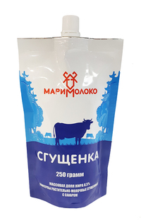 Сгущенка с сахаром   250гр.  Дой пак ...