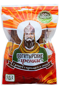 Гренки «Богатырские» с аджикой и солью