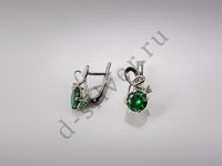 Серьги серебряные со вставками