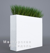 Высокое белое кашпо-перегородка