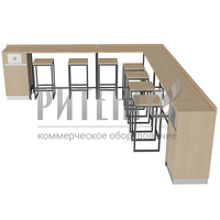 Угловая барная стойка для кафе