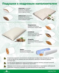Подушки с кедровыми наполнителями