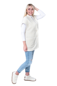 Жилет WOOL VEST Ваниль из овечьей шерсти