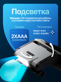 Лупа налобная увеличительная с подсве...