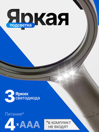 Лупа ручная увеличительная с подсветк...