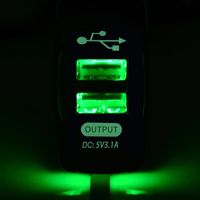 Гнездо розетка USB с зеленой подсветк...
