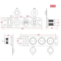 Розетка питания на 2 USB гнезда + при...