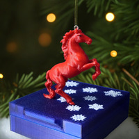 Елочные игрушки Лошадки красные