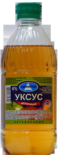 Уксус яблочный натуральный 6% 0,5л