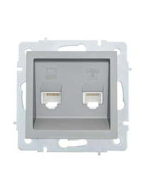 Розетка RJ-45+RJ-12 скрытый монтаж, 1...