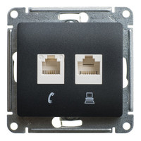 Розетка RJ-45+RJ-45 скрытый монтаж ка...
