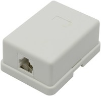 Розетка RJ-11 открытый монтаж, белый