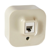 Розетка RJ-11 Legrand Quteo, слоновая...