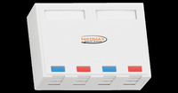 Корпус настенной розетки 4xRJ-45 кате...