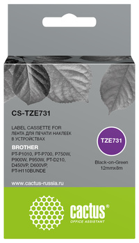 Кассета с лентой Cactus TZE-731, 1.2 ...