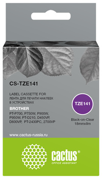 Кассета с лентой Cactus TZE-141, 1.8 ...