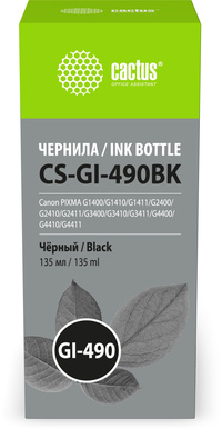 Чернила Cactus, 135 мл, черный, совме...