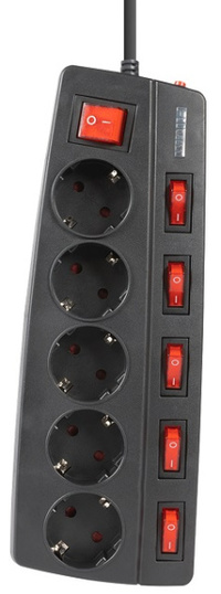 Сетевой фильтр Filum FL-SPL5-3.0M-BL,...