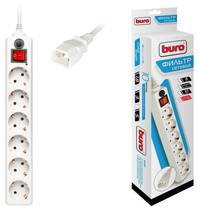 Сетевой фильтр BURO, 6-розеток, 1.8 м...