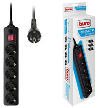 Сетевой фильтр BURO, 5-розеток, 1.8 м...