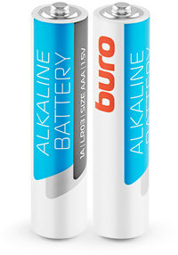 Батарейка Buro Alkaline, AAA, 1.5V, 2...