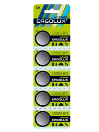 Батарейка Ergolux CR2016, 3V, 5 шт. (...