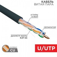 Витая пара UTP кат.6, 4 пары, CU, 0.5...