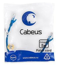 Патч-корд UTP кат.5e, 0.3 м, RJ45-RJ4...