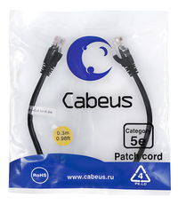 Патч-корд UTP кат.5e, 0.3 м, RJ45-RJ4...