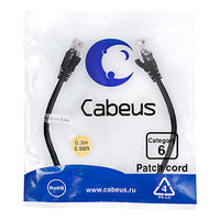 Патч-корд UTP кат.6, 0.3 м, RJ45-RJ45...