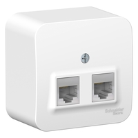 Розетка RJ-45+RJ-45 открытый монтаж к...