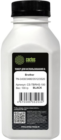 Тонер Cactus, бутыль 100 г, черный, с...