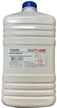 Тонер CET NF7Y, бутыль 500 г, желтый,...
