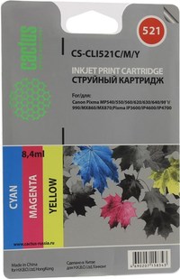 Картридж струйный Cactus CS-CLI521C/M...