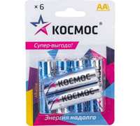 Батарейка Космос AA (LR6), 1.5V, 6 шт...
