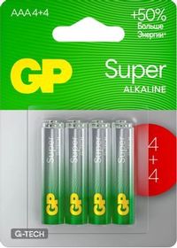 Батарейка GP Super, AAA, 1.5V, 8 шт. ...
