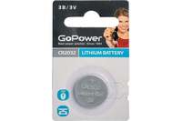 Батарейка GoPower CR2032, 3V, 1 шт. (...