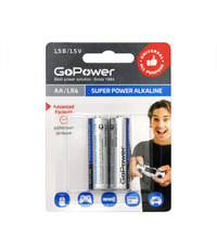 Батарейка GoPower AA (LR06/15А), 1.5V...