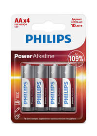 Батарея PHILIPS LR6P4B/51, AA, 1.5V, 4шт