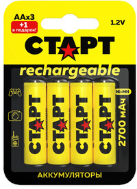 Аккумулятор Старт, AA, HR06, 1.2V 2.7...