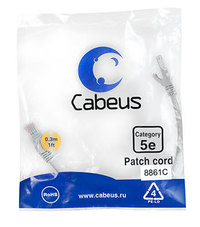 Патч-корд UTP кат.5e, 0.3 м, RJ45-RJ4...