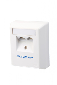 Розетка RJ-45+RJ-45 открытый монтаж к...