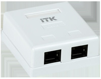 Розетка RJ-45+RJ-45 открытый монтаж к...