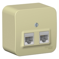 Розетка RJ-45+RJ-45 открытый монтаж к...
