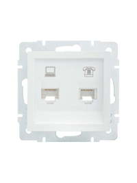 Розетка RJ-45+RJ-12 скрытый монтаж, 1...