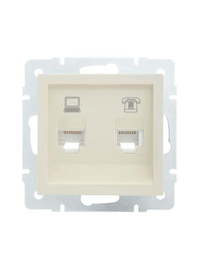 Розетка RJ-45+RJ-12 скрытый монтаж, 1...