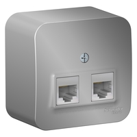 Розетка RJ-45+RJ-45 открытый монтаж к...
