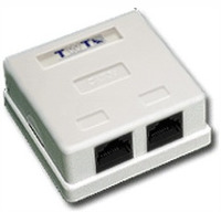Розетка RJ-45+RJ-45 открытый монтаж к...